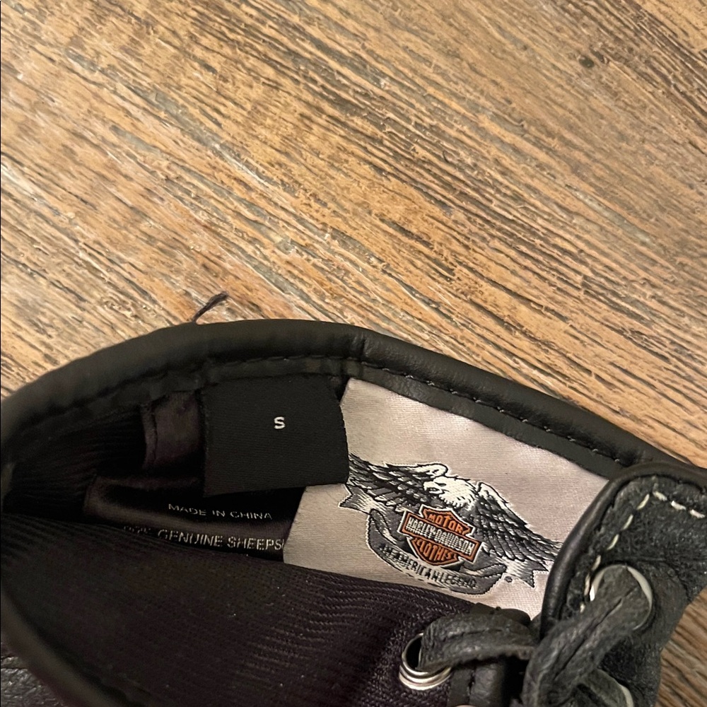 Harley-Davidson Black Leather Lace-Up Motorcycle Glove - Picture 2 of 4